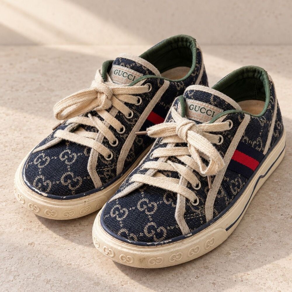 Mens Gucci Tennis 1977 'Blue Ivory, limited edition Sz 41, $785